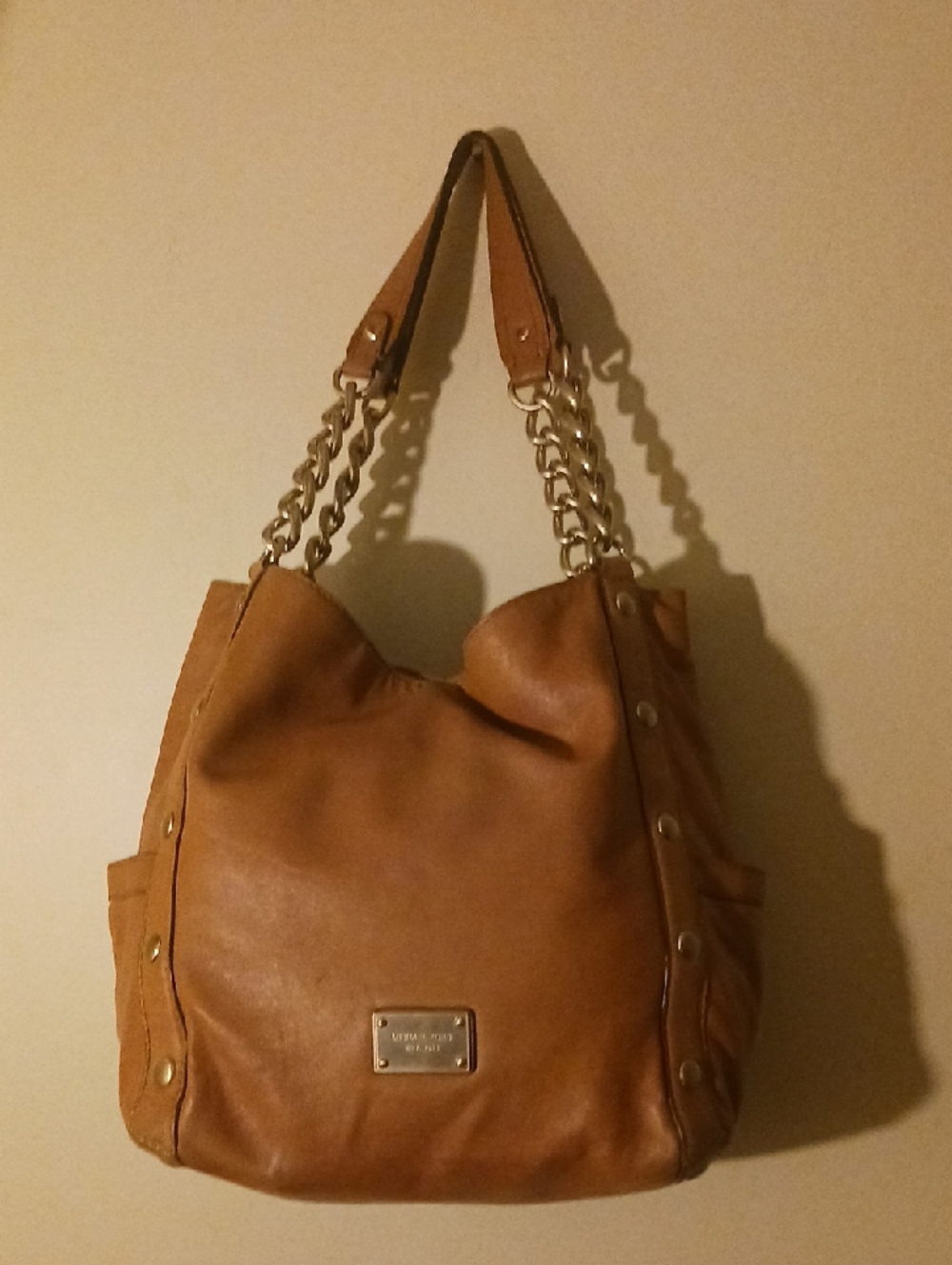 Beautiful!Michael Kors,huge,cognac,leather,bag!